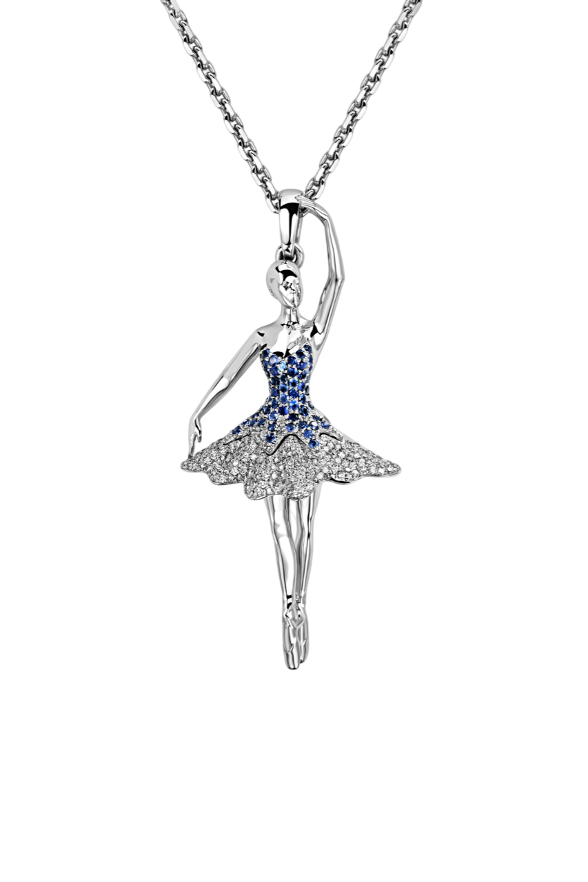 Подвеска с сапфирами и бриллиантами Балерина