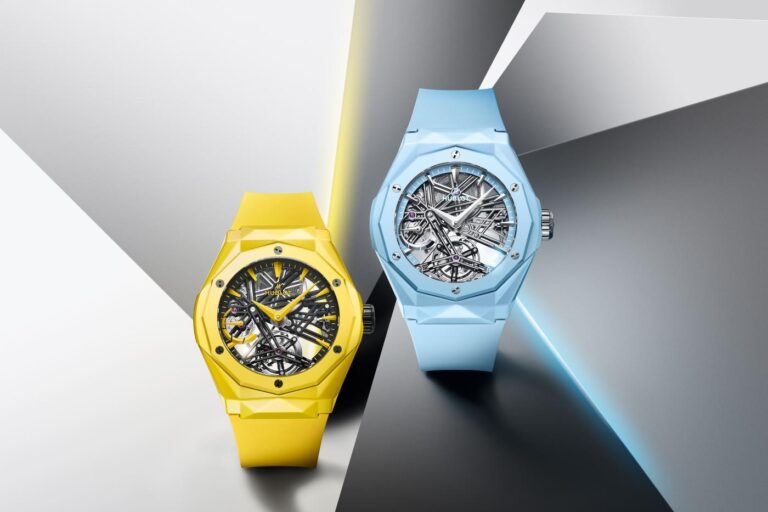 Новая модель Hublot Classic Fusion Tourbillon Orlinski Yellow Magic и Sky Blue
