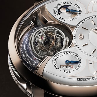 Часы Jaeger-LeCoultre Duometre Heliotourbillon Perpetual Q6202420, крупный план