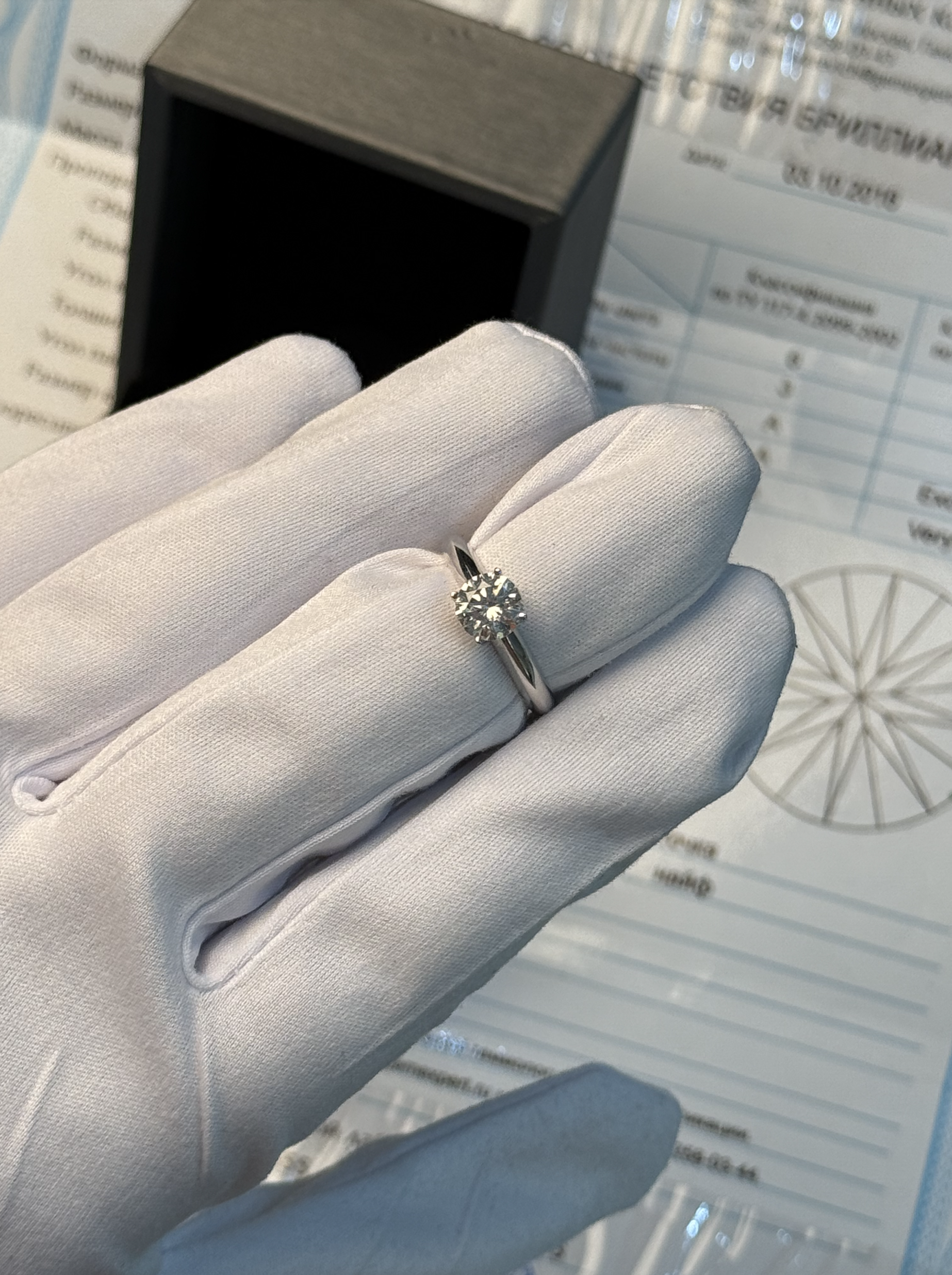 Кольцо с бриллиантом 1,05 ct.