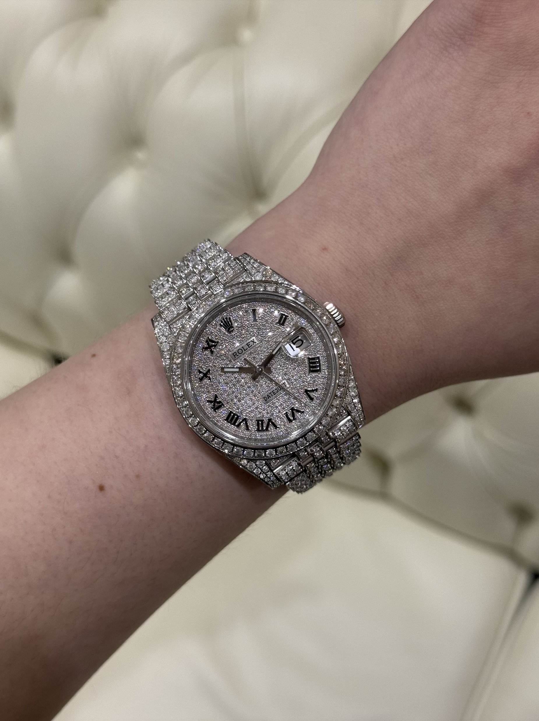 Rolex Datejust 41mm Steel Custom Diamonds