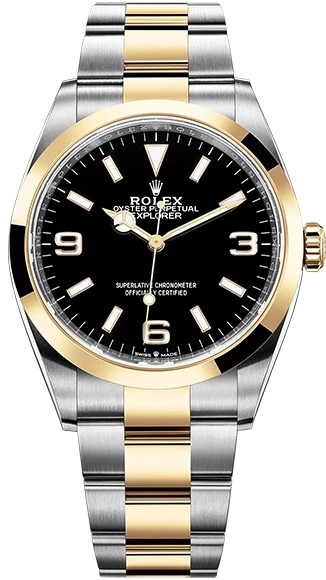 Rolex Explorer 36 mm Steel and Yellow Gold