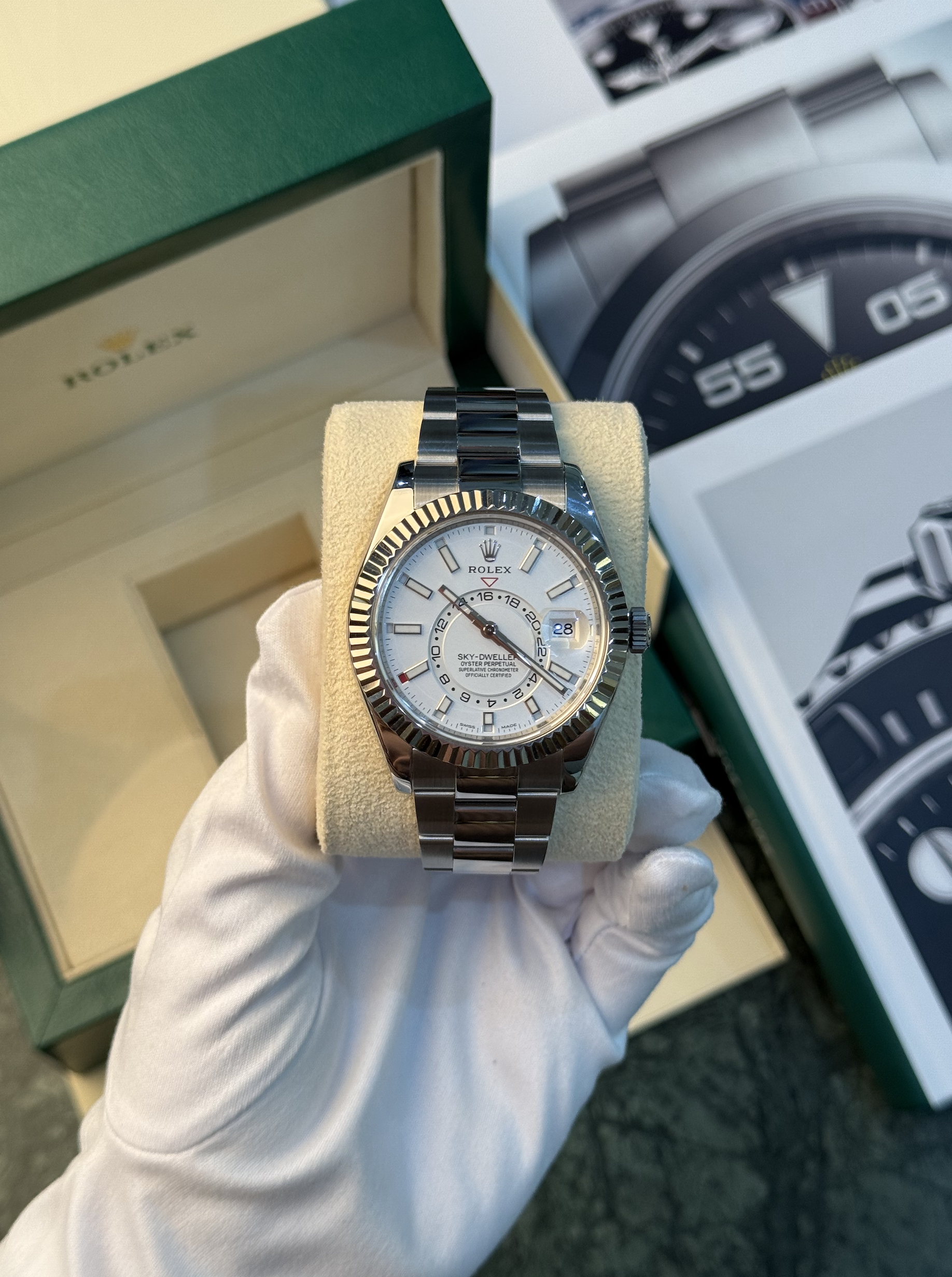 Rolex Sky-Dweller 42mm Steel and White Gold