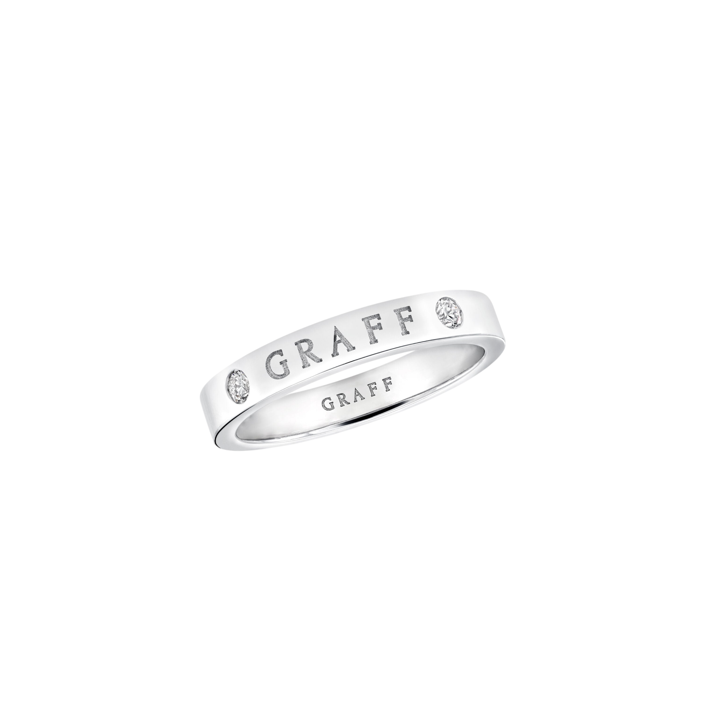 White gold bracelet with diamond-studded settings and the engraved