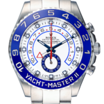 Rolex Yacht-Master II stainless steel watch with blue bezel