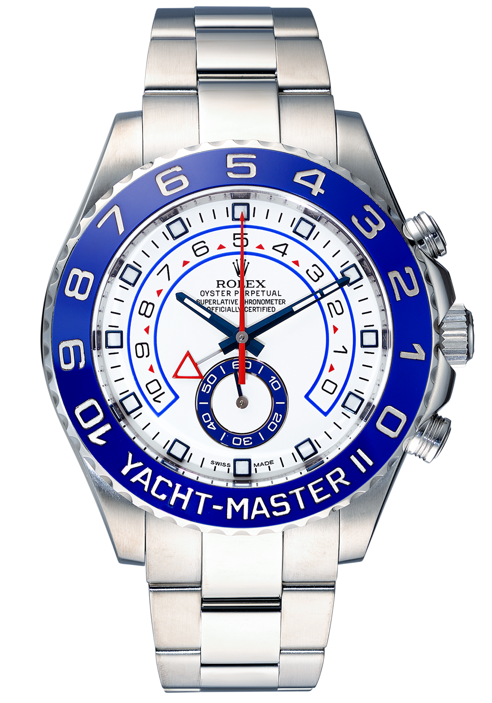 Rolex Yacht-Master II stainless steel watch with blue bezel